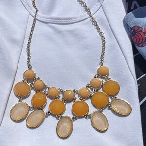 Elegant Gold and Orange Statement Necklace